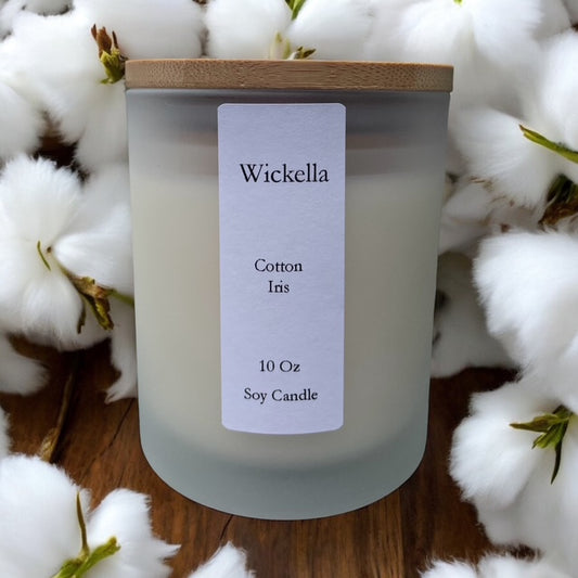 Cotton Iris Soy Candle – Fresh Floral Fragrance
